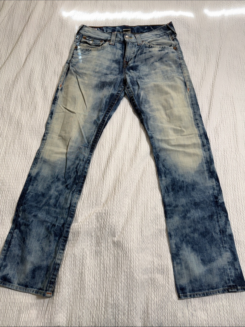 True Religion Light Washed Blue Straight Jeans